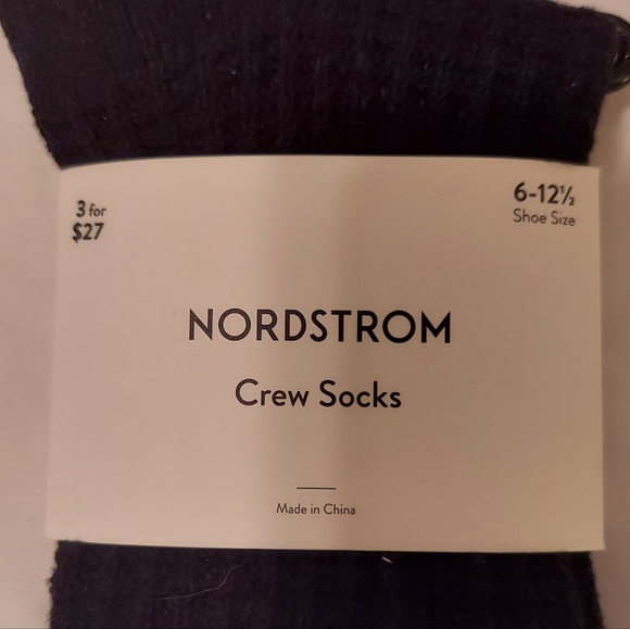 NEW Mens Nordstrom Waffle Crew Socks Black And White Size 6-12.5 - Picture 4 of 5